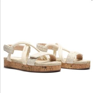 Schutz Denny leather and cork sandal